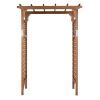 152*60*215cm Beautiful And Practical Flat-Topped Wooden Arch Garden Arch Dark Brown