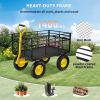 VEVOR Steel Garden Cart, Heavy Duty 1400 lbs Capacity, with Removable Mesh Sides to Convert into Flatbed
