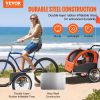 VEVOR Bike Trailer for Toddlers, Kids, Double Seat, 100 lbs Load, 2-In-1 Canopy Carrier Converts to Stroller