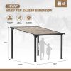 10 x 10 Ft Lean to Gazebo, Outdoor Pergola on Clearance for Patios, Hardtop Deck Metal Awnings, Frosted Gray