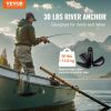 VEVOR River Anchor, 30 LBS Boat Anchor Cast Iron Black Vinyl-Coated, Marine Grade Mushroom Anchor for Boats Up To 30 ft
