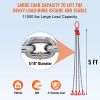 VEVOR Chain Sling, 11000 lbs Weight Capacity, 5/16'' x 5' G80 Lifting Chain with Grab Hooks, DOT Certified