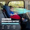 Portable Stroller Fan, Use As Power Bank, 65H 12000mAh Battery Operated Fan Flexible Tripod Baby Car Seat Fan with Timming