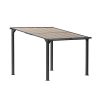 10 x 10 Ft Lean to Gazebo, Outdoor Pergola on Clearance for Patios, Hardtop Deck Metal Awnings, Frosted Gray