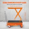 VEVOR Hydraulic Lift Table Cart, 330lbs Capacity 50" Lifting Height, Manual Double Scissor Lift Table with 4 Wheels and Non-slip Pad