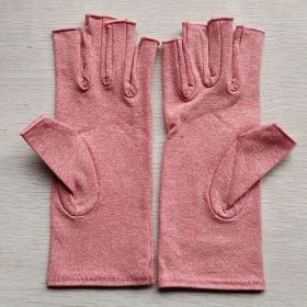 1pair Fingerless Compression Gloves For Arthritis; Carpal Tunnel; Swelling; Tendonitis & Hand Discomfort (Order A Size Up) (Color: Pink, size: L)